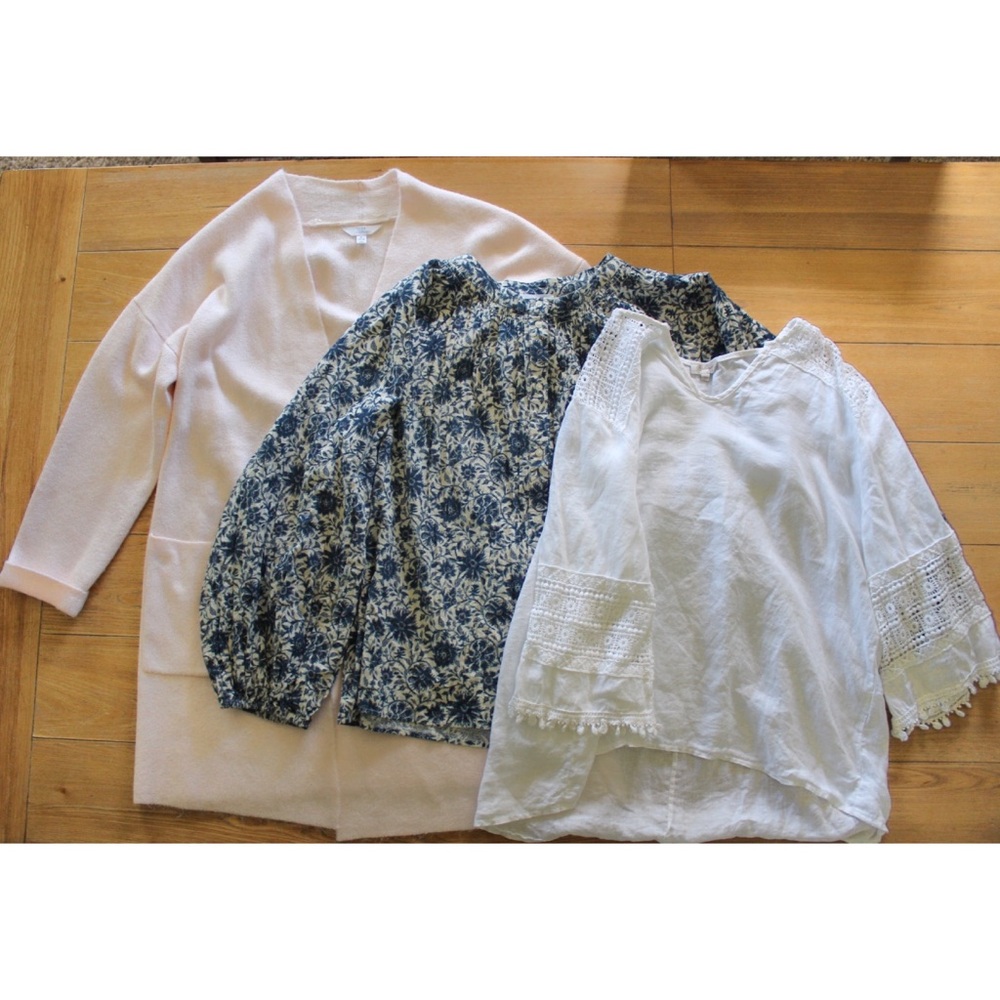 Women’s Plus Size (3) Piece Bundle Lot Size XL 1X Linen and Cotton Tops